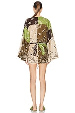 THE ATTICO Short Dress in Green, Brown, & Beige, view 4, click to view large image.