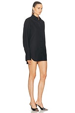THE ATTICO Mini Shirt Dress in Black, view 3, click to view large image.