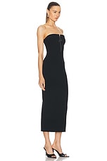 THE ATTICO Strapless Midi Dress in Black, view 2, click to view large image.