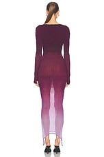 THE ATTICO Long Sleeve Midi Dress in Purple & Burgundy Degrade, view 4, click to view large image.