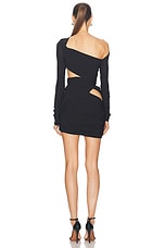 THE ATTICO Off Shoulder Mini Dress in Black, view 4, click to view large image.