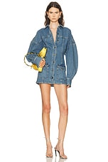 denim shirt mini dress Ashleigh Blue Denim Shirt Collar Long Sleeve Flared Mini Dress
