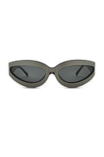 THE ATTICO Oval Sunglasses in Silver & Grey | FWRD