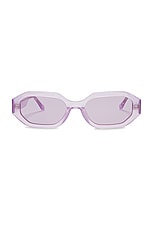 THE ATTICO Irene Sunglasses in Pink & Silver, view 1, click to view large image.