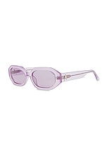 THE ATTICO Irene Sunglasses in Pink & Silver, view 2, click to view large image.