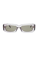 THE ATTICO Mini Marfa Sunglasses in Smoke, Silver, & Brown, view 1, click to view large image.