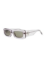 THE ATTICO Mini Marfa Sunglasses in Smoke, Silver, & Brown, view 2, click to view large image.