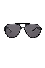 THE ATTICO Jurgen Sunglasses in Black, Silver, & Grey, view 1, click to view large image.