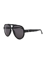 THE ATTICO Jurgen Sunglasses in Black, Silver, & Grey, view 2, click to view large image.