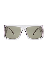 THE ATTICO Andre Sunglasses in Smoke, Silver, & Brown, view 1, click to view large image.
