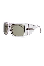 THE ATTICO Andre Sunglasses in Smoke, Silver, & Brown, view 2, click to view large image.