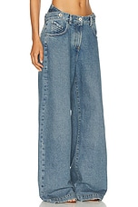 THE ATTICO Baggy Wide Leg in Light Blue Denim, view 2, click to view large image.