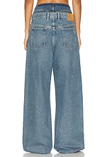 THE ATTICO Baggy Wide Leg in Light Blue Denim, view 3, click to view large image.
