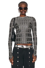 THE ATTICO Light Sweater in Black & Silver, view 1, click to view large image.