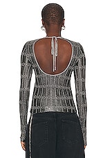 THE ATTICO Light Sweater in Black & Silver, view 3, click to view large image.