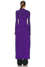 THE ATTICO Long Cardigan in Purple, view 3, click to view large image.