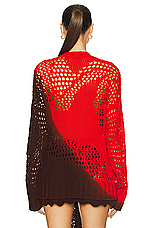 THE ATTICO Mis Dyed Yarn Sweater in Red, Fuchsia, & Wine, view 4, click to view large image.