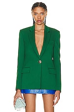 THE ATTICO Bianca Blazer in Emerald, view 1, click to view large image.