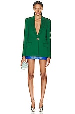 THE ATTICO Bianca Blazer in Emerald, view 4, click to view large image.