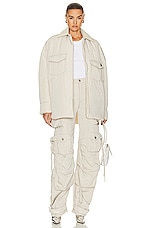 THE ATTICO Short Coat in Ivory, view 5, click to view large image.