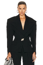 THE ATTICO Tailored Blazer in Black, view 1, click to view large image.