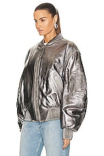 THE ATTICO Mirror Leather Jacket in Silver, view 4, click to view large image.