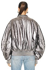 THE ATTICO Mirror Leather Jacket in Silver, view 5, click to view large image.