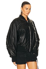 THE ATTICO Anja Bomber Jacket in Black, view 2, click to view large image.