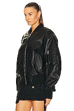 THE ATTICO Anja Bomber Jacket in Black, view 3, click to view large image.