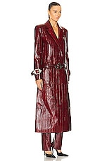 THE ATTICO For FWRD Long Coat in Dark Grapes, view 2, click to view large image.