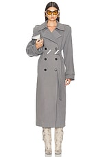 THE ATTICO Trench Coat in Grey, view 1, click to view large image.