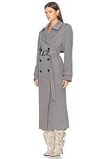 THE ATTICO Trench Coat in Grey, view 3, click to view large image.