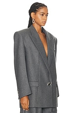 THE ATTICO Oversized Blazer in Grey, view 2, click to view large image.