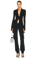 THE ATTICO Essie Long Pant in Black, view 4, click to view large image.