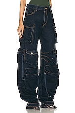 THE ATTICO Fern Long Pant in Dark Blue, view 2, click to view large image.