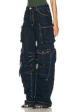 THE ATTICO Fern Long Pant in Dark Blue, view 3, click to view large image.