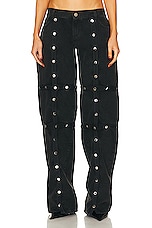 THE ATTICO Button Pant in Black, view 1, click to view large image.