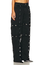 THE ATTICO Button Pant in Black, view 2, click to view large image.