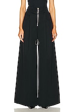 THE ATTICO Wide Leg Long Pant in Black, view 1, click to view large image.