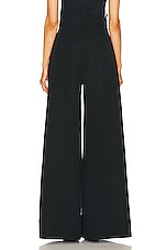 THE ATTICO Wide Leg Long Pant in Black, view 3, click to view large image.