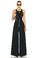 THE ATTICO Wide Leg Long Pant in Black, view 4, click to view large image.
