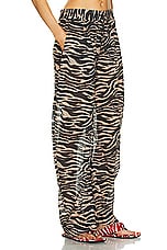 THE ATTICO Zebra Printed Long Pant in Cappuccino & Black, view 2, click to view large image.