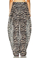 THE ATTICO Zebra Printed Long Pant in Cappuccino & Black, view 3, click to view large image.