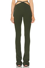 THE ATTICO Cut-out Flare Pant in Military Green, view 1, click to view large image.