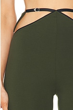 THE ATTICO Cut-out Flare Pant in Military Green, view 6, click to view large image.