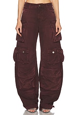 THE ATTICO Fern Long Cargo Pant in Red & Burgundy, view 1, click to view large image.