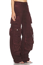 THE ATTICO Fern Long Cargo Pant in Red & Burgundy, view 2, click to view large image.