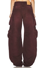 THE ATTICO Fern Long Cargo Pant in Red & Burgundy, view 3, click to view large image.