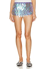 THE ATTICO Sequin Mini Skirt in Opalescent, view 1, click to view large image.