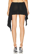 THE ATTICO Draped Mini Skirt in Black, view 3, click to view large image.